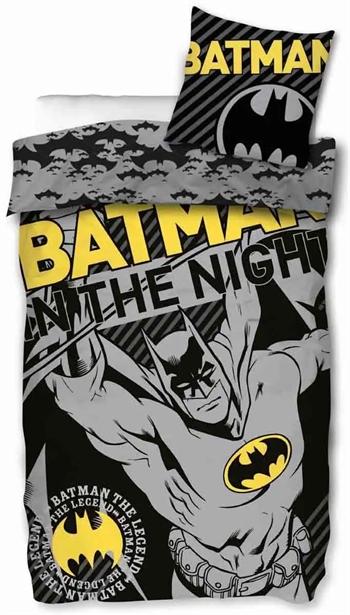 Billede af Batman sengetøj - 140x200 cm - In the night - 2 i 1 design - Batman sengesæt i 100% bomuld